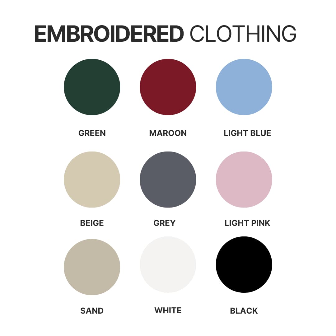 Embroidered clothing color chart - Cinnamoroll Shop