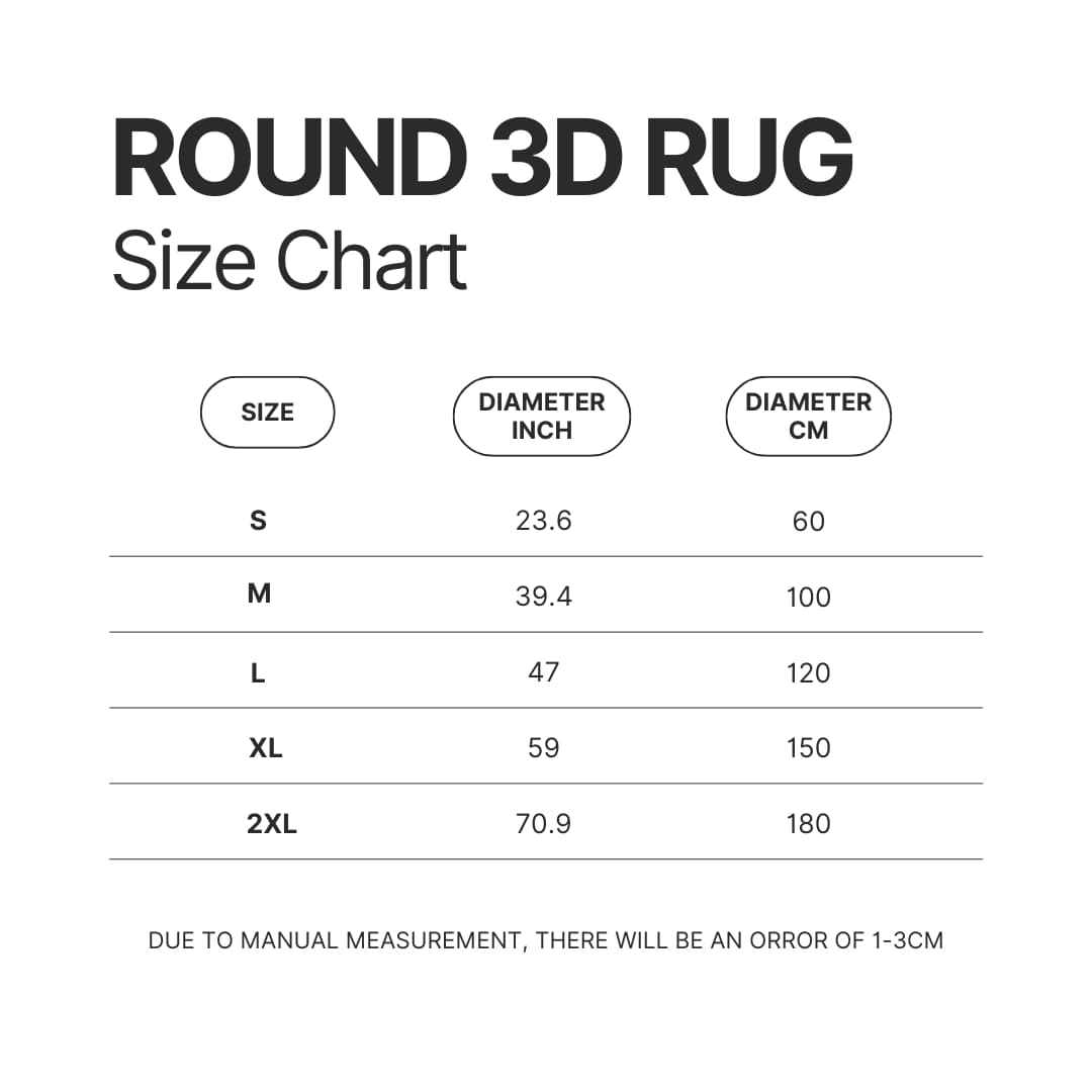 Roung Rug Size Chart 1 - Cinnamoroll Shop