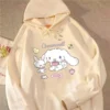 2023 Sanrioed Hooded Sweatshirts Autumn and Winter Clothing Clothes Anime Cinnamoroll Girls Pullovers Tops Boys Plush 5 - Cinnamoroll Shop