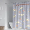 60 Style Sanrios Cinnamoroll kawaii Cartoon Shower Curtain With Hooks Anime Plush MildewProof Bathroom Partition Curtains 12 - Cinnamoroll Shop