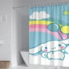 60 Style Sanrios Cinnamoroll kawaii Cartoon Shower Curtain With Hooks Anime Plush MildewProof Bathroom Partition Curtains 16 - Cinnamoroll Shop