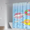 60 Style Sanrios Cinnamoroll kawaii Cartoon Shower Curtain With Hooks Anime Plush MildewProof Bathroom Partition Curtains 20 - Cinnamoroll Shop