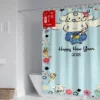 60 Style Sanrios Cinnamoroll kawaii Cartoon Shower Curtain With Hooks Anime Plush MildewProof Bathroom Partition Curtains 27 - Cinnamoroll Shop