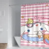 60 Style Sanrios Cinnamoroll kawaii Cartoon Shower Curtain With Hooks Anime Plush MildewProof Bathroom Partition Curtains 42 - Cinnamoroll Shop