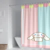 60 Style Sanrios Cinnamoroll kawaii Cartoon Shower Curtain With Hooks Anime Plush MildewProof Bathroom Partition Curtains 50 - Cinnamoroll Shop