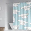 60 Style Sanrios Cinnamoroll kawaii Cartoon Shower Curtain With Hooks Anime Plush MildewProof Bathroom Partition Curtains 55 - Cinnamoroll Shop