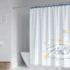 60 Style Sanrios Cinnamoroll kawaii Cartoon Shower Curtain With Hooks Anime Plush MildewProof Bathroom Partition Curtains 9 - Cinnamoroll Shop