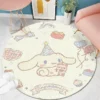 80 160cm Anime Sanrio Cinnamoroll Round Carpet Bedside Blanket Bedroom Doormat Non slip Floor Mat Home 11 - Cinnamoroll Shop