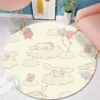 80 160cm Anime Sanrio Cinnamoroll Round Carpet Bedside Blanket Bedroom Doormat Non slip Floor Mat Home 15 - Cinnamoroll Shop