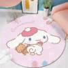 80 160cm Anime Sanrio Cinnamoroll Round Carpet Bedside Blanket Bedroom Doormat Non slip Floor Mat Home 5 - Cinnamoroll Shop