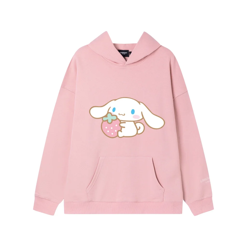 Hello Kitty Cinnamoroll Reflective Letter Hooded Sweatshirt Anime Cartoon Sanrio Printed Loose Sweatshirt Casual Sweatshirts 10 - Cinnamoroll Shop