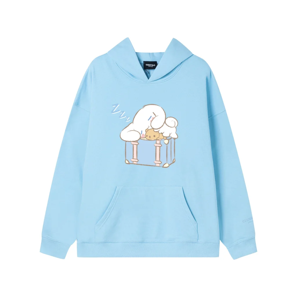 Hello Kitty Cinnamoroll Reflective Letter Hooded Sweatshirt Anime Cartoon Sanrio Printed Loose Sweatshirt Casual Sweatshirts 11 - Cinnamoroll Shop