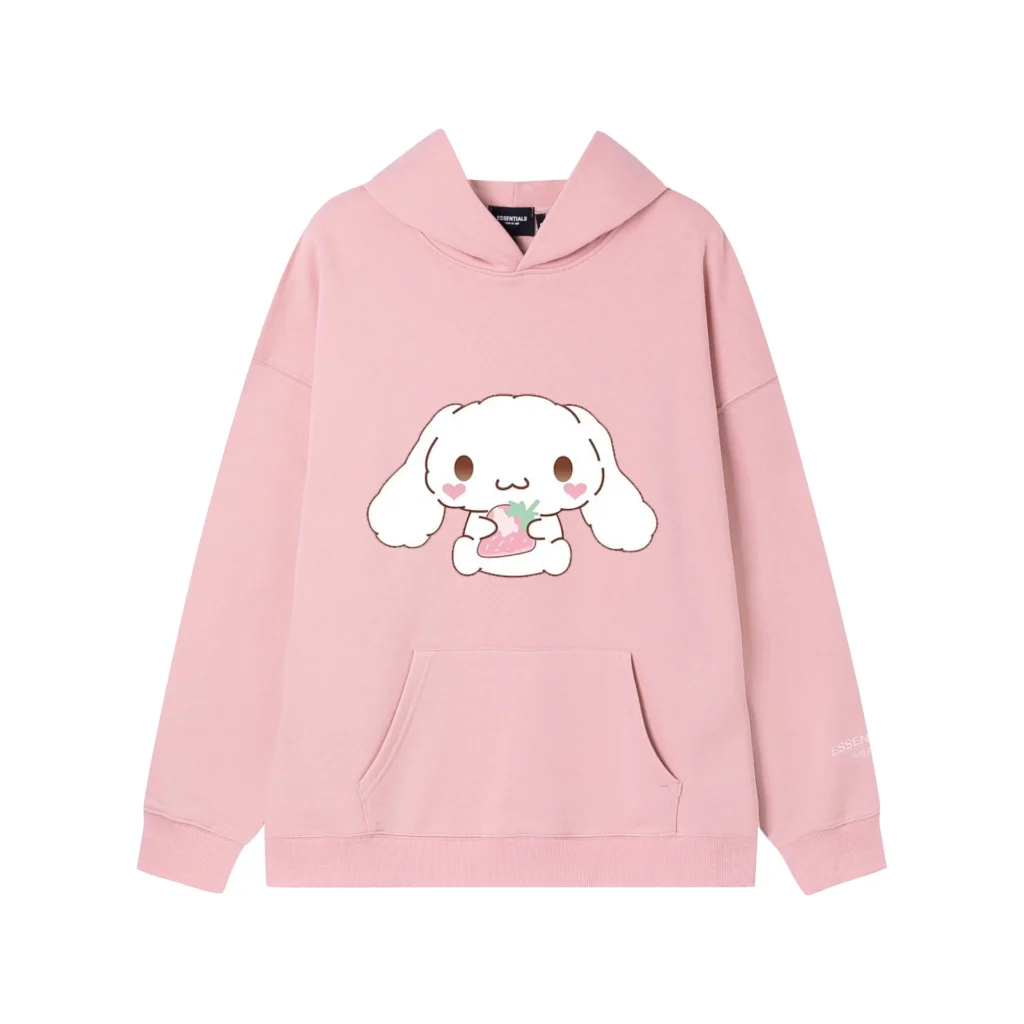 Hello Kitty Cinnamoroll Reflective Letter Hooded Sweatshirt Anime Cartoon Sanrio Printed Loose Sweatshirt Casual Sweatshirts 13 - Cinnamoroll Shop