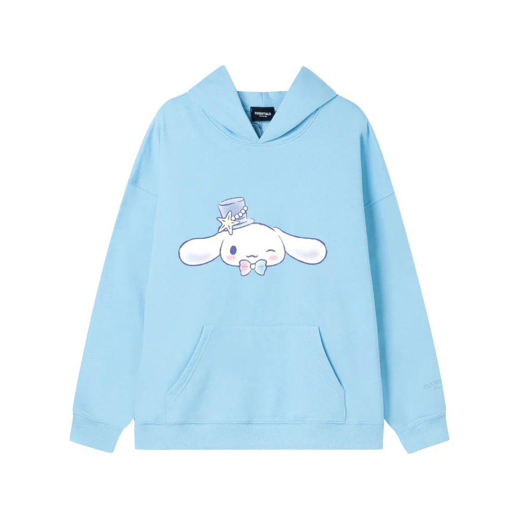 Hello Kitty Cinnamoroll Reflective Letter Hooded Sweatshirt Anime Cartoon Sanrio Printed Loose Sweatshirt Casual Sweatshirts 17 - Cinnamoroll Shop