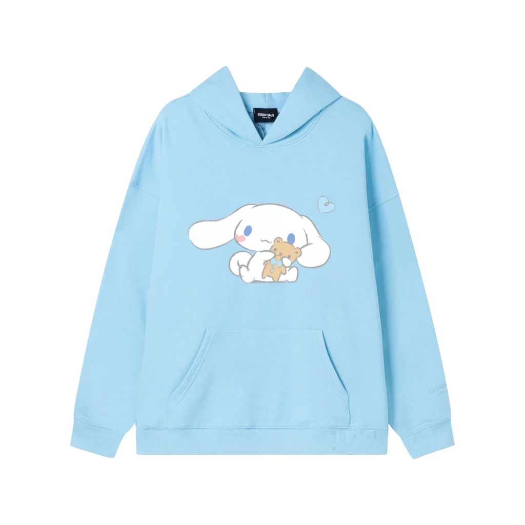 Hello Kitty Cinnamoroll Reflective Letter Hooded Sweatshirt Anime Cartoon Sanrio Printed Loose Sweatshirt Casual Sweatshirts 18 - Cinnamoroll Shop