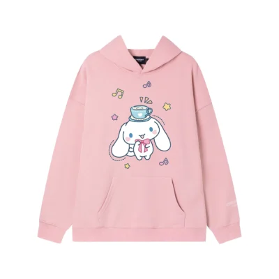 Hello Kitty Cinnamoroll Reflective Letter Hooded Sweatshirt Anime Cartoon Sanrio Printed Loose Sweatshirt Casual Sweatshirts 20 - Cinnamoroll Shop