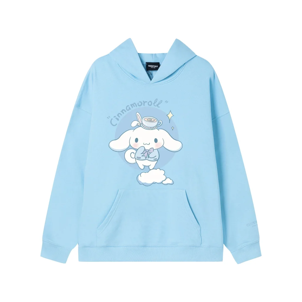 Hello Kitty Cinnamoroll Reflective Letter Hooded Sweatshirt Anime Cartoon Sanrio Printed Loose Sweatshirt Casual Sweatshirts 21 - Cinnamoroll Shop