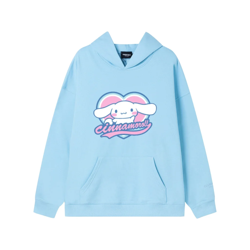 Hello Kitty Cinnamoroll Reflective Letter Hooded Sweatshirt Anime Cartoon Sanrio Printed Loose Sweatshirt Casual Sweatshirts 3 - Cinnamoroll Shop