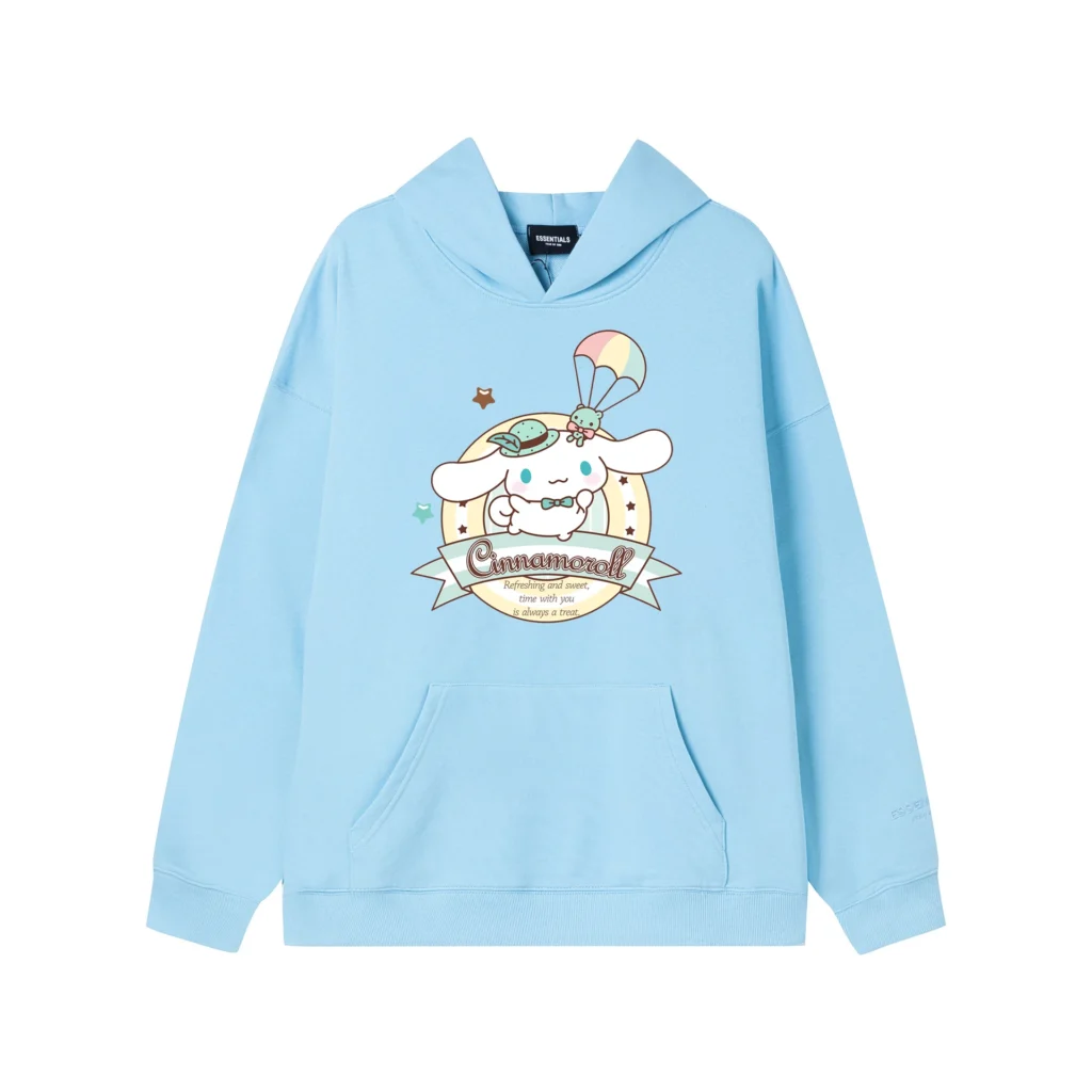 Hello Kitty Cinnamoroll Reflective Letter Hooded Sweatshirt Anime Cartoon Sanrio Printed Loose Sweatshirt Casual Sweatshirts 8 - Cinnamoroll Shop