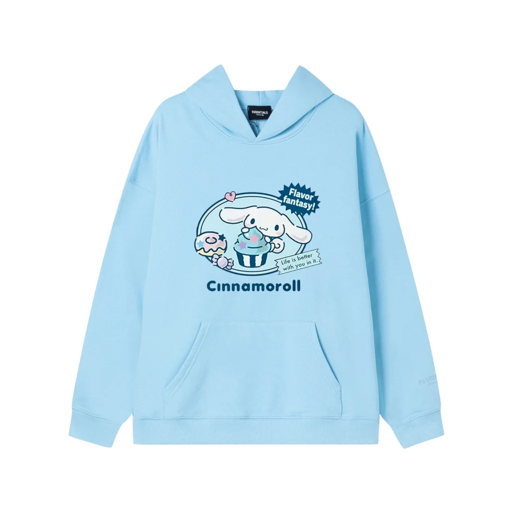 Hello Kitty Cinnamoroll Reflective Letter Hooded Sweatshirt Anime Cartoon Sanrio Printed Loose Sweatshirt Casual Sweatshirts 9 - Cinnamoroll Shop