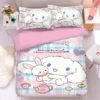 Japanese Sanrio four piece set cute Cinnamoroll bed linen bedding student dormitory single bed three piece 10 - Cinnamoroll Shop