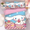 Japanese Sanrio four piece set cute Cinnamoroll bed linen bedding student dormitory single bed three piece 2 - Cinnamoroll Shop