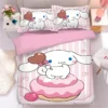 Japanese Sanrio four piece set cute Cinnamoroll bed linen bedding student dormitory single bed three piece 4 - Cinnamoroll Shop