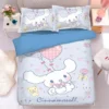 Japanese Sanrio four piece set cute Cinnamoroll bed linen bedding student dormitory single bed three piece 5 - Cinnamoroll Shop