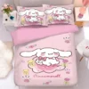 Japanese Sanrio four piece set cute Cinnamoroll bed linen bedding student dormitory single bed three piece 6 - Cinnamoroll Shop