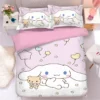 Japanese Sanrio four piece set cute Cinnamoroll bed linen bedding student dormitory single bed three piece 9 - Cinnamoroll Shop