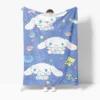 Kawaii Sanrios Blanket My Melody Kuromi Cinnamonroll Flannel Blanket Anime Plush Doll Lightweight Soft Bed Couch 2 - Cinnamoroll Shop