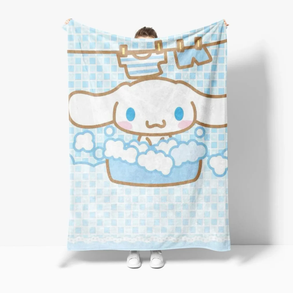 Kawaii Sanrios Blanket My Melody Kuromi Cinnamonroll Flannel Blanket Anime Plush Doll Lightweight Soft Bed Couch 3 - Cinnamoroll Shop