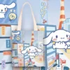 New Sanrio Cinnamoroll Cute Canvas Bag Ins Simple and Large Capacity Student Class Book Tutorial Bag - Cinnamoroll Shop