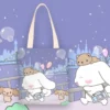 New Sanrio Cinnamoroll Cute Canvas Bag Ins Simple and Large Capacity Student Class Book Tutorial Bag 11 - Cinnamoroll Shop