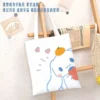 New Sanrio Cinnamoroll Cute Canvas Bag Ins Simple and Large Capacity Student Class Book Tutorial Bag 17 - Cinnamoroll Shop