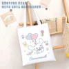 New Sanrio Cinnamoroll Cute Canvas Bag Ins Simple and Large Capacity Student Class Book Tutorial Bag 4 - Cinnamoroll Shop