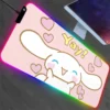 Pc Accessories Cinnamorol Rgb Mouse Pad Mousepad Xxl Backlight Desk Protector Gaming Large Mat Anime Gamer 7 - Cinnamoroll Shop