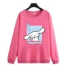 Sanrio Cinnamoroll Hoodie Round Neck Pullover Sweatshirt Fleece Long Sleeve Jacket Loose Sweatshirt Cinnamoroll Women Hoodie 3 - Cinnamoroll Shop