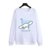 Sanrio Cinnamoroll Hoodie Round Neck Pullover Sweatshirt Fleece Long Sleeve Jacket Loose Sweatshirt Cinnamoroll Women Hoodie 4 - Cinnamoroll Shop