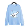 Sanrio Cinnamoroll Hoodie Round Neck Pullover Sweatshirt Fleece Long Sleeve Jacket Loose Sweatshirt Cinnamoroll Women Hoodie 5 - Cinnamoroll Shop