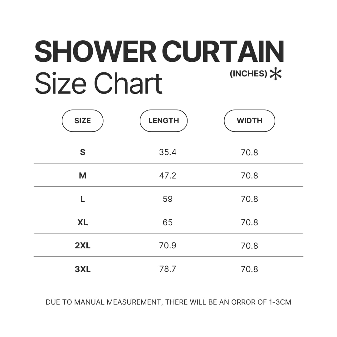 Shower Curtain Size Chart - Cinnamoroll Shop