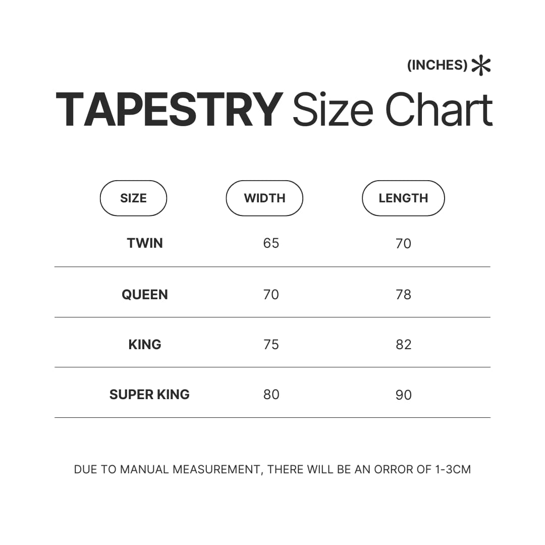 Tapestry Size Chart - Cinnamoroll Shop